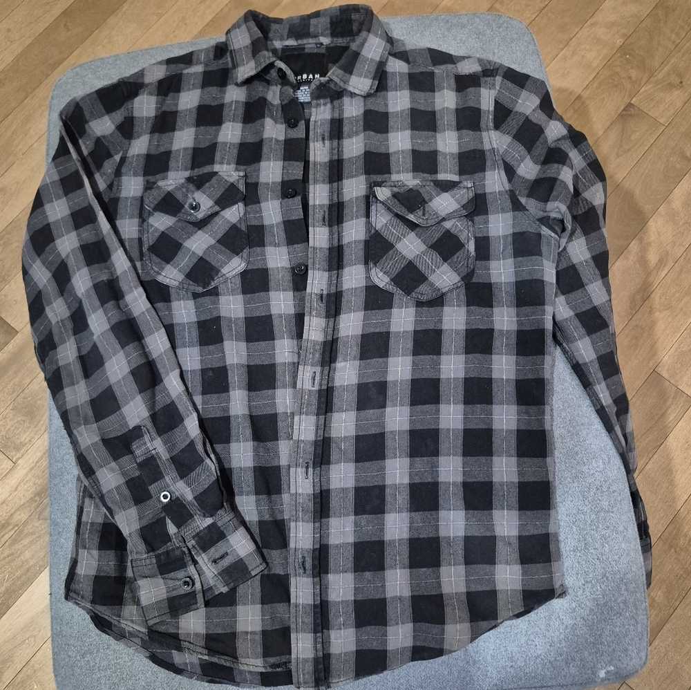 Urban Heritage Charcoal and Slate Plaid Shirt